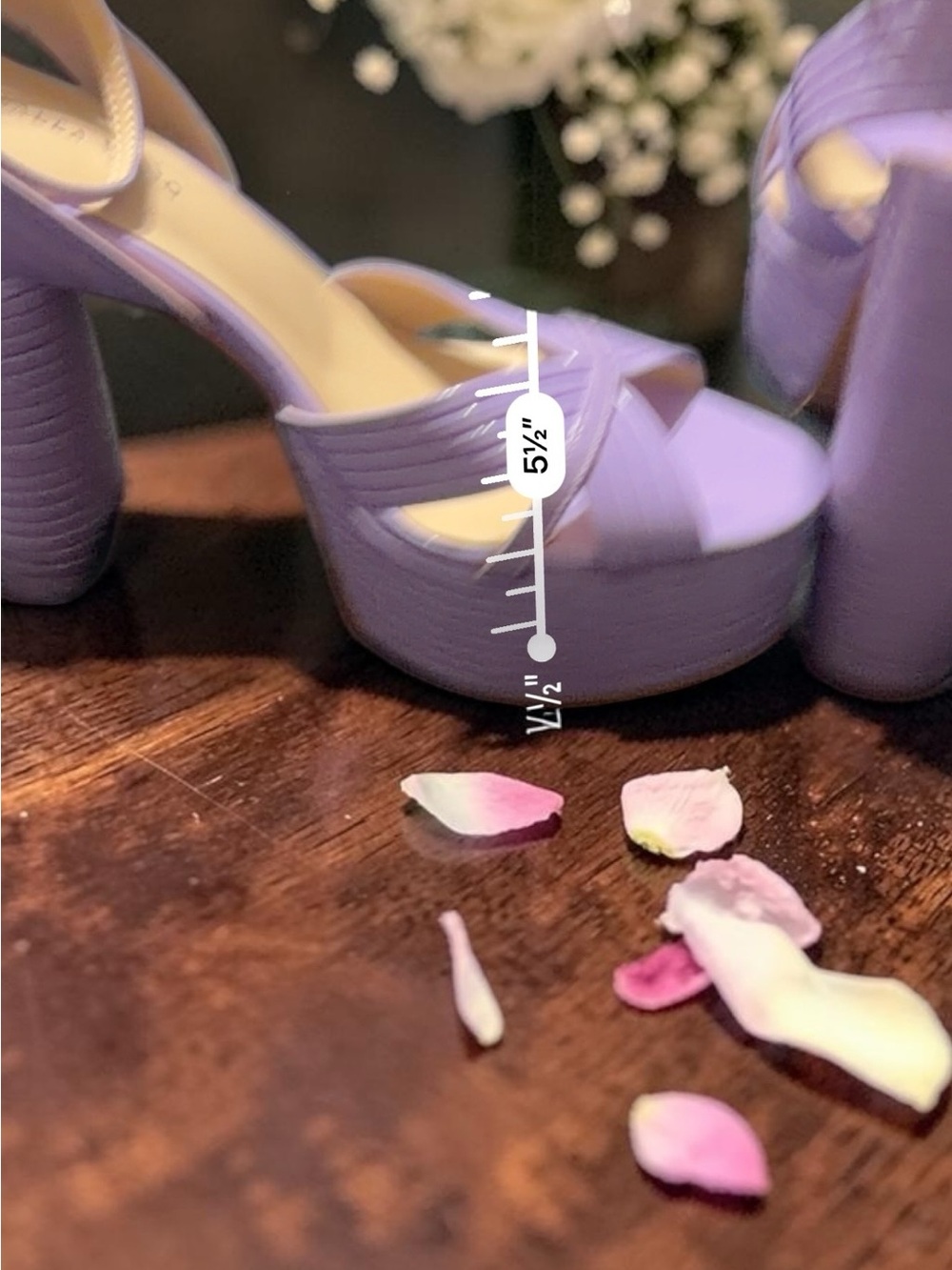 Azaela Wang NWOT Platform Sandals in Lavender Purple with Ankle Strap - Picture 5 of 6